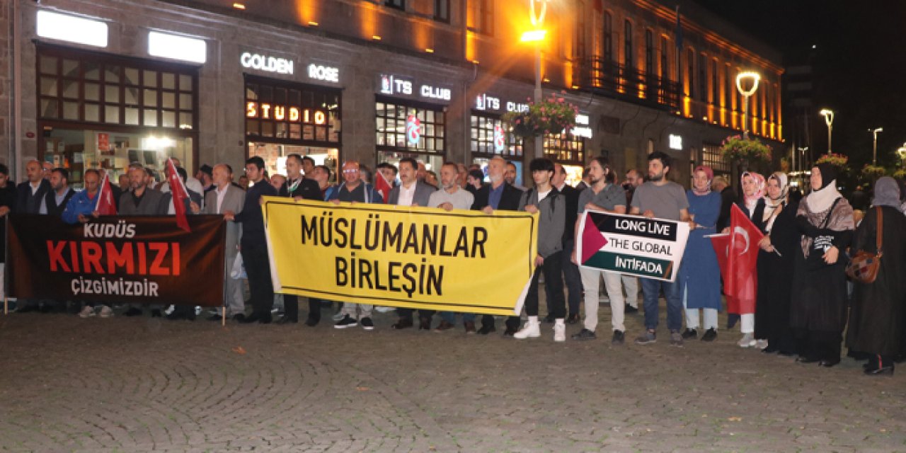 İsrail'in Filistin'e saldırıları Trabzon'da protesto edildi