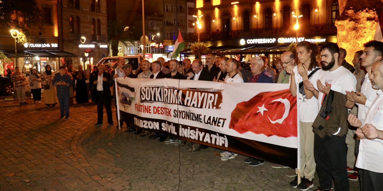 Trabzon'da Gazze'ye yapılan saldırılar protesto edildi