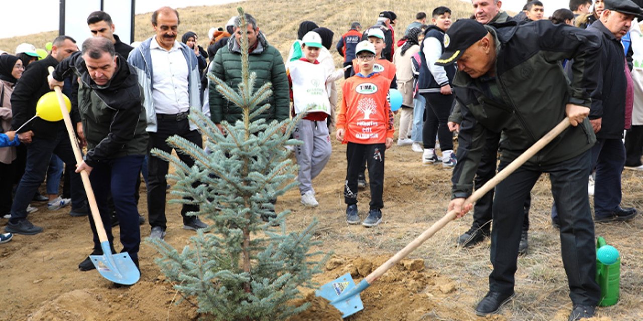 Bayburt'ta fidanlar toprakla buluştu