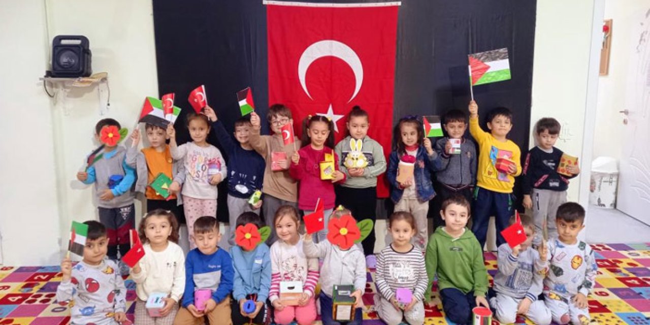 Ordu'da minik öğrenciler Filistinli kardeşlerini unutmadı