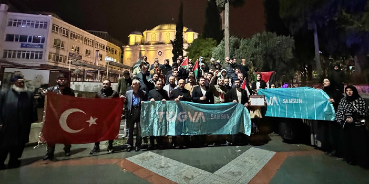 Samsun'da Filistin'de ateşkesin ABD tarafından reddedilmesine tepki