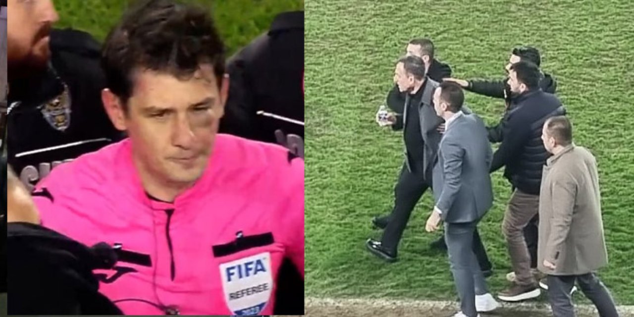 Süper ligde şok olay! Saha ortasında hakemi dövdü