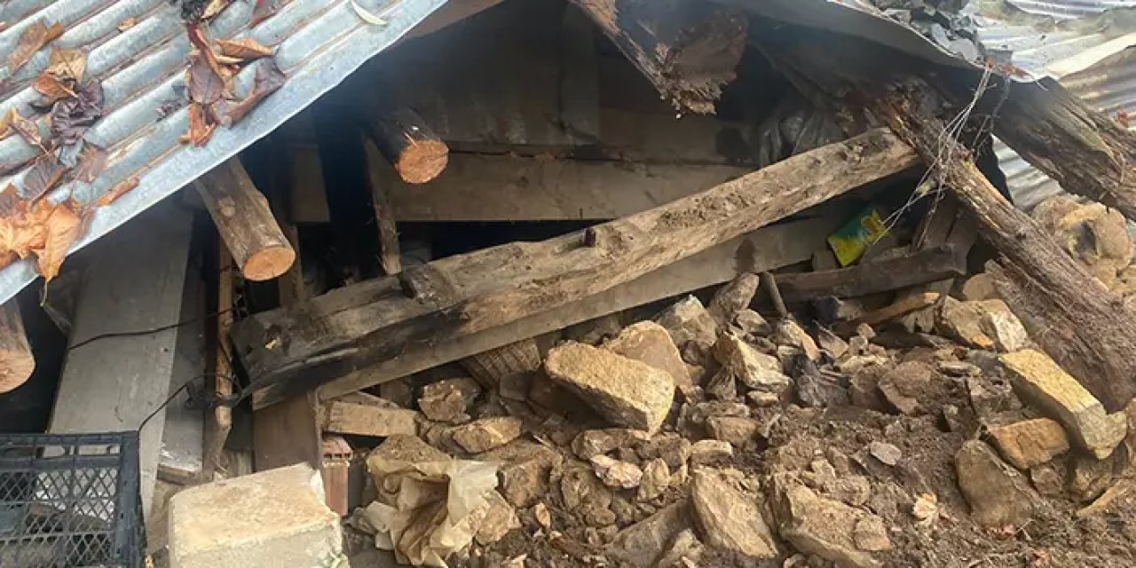 Bölgemizde korkutan heyelan! Ev kullanılmaz hale geldi