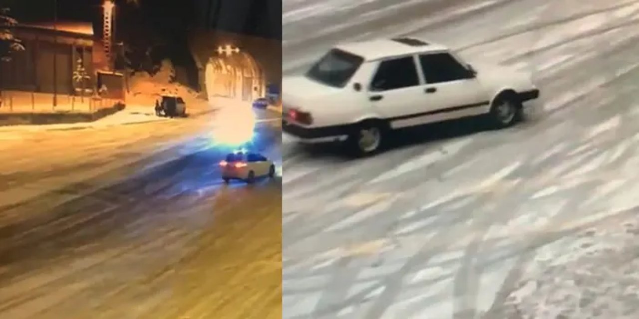 Eski Zigana Tüneli önünde driftçilere ceza yağdı!