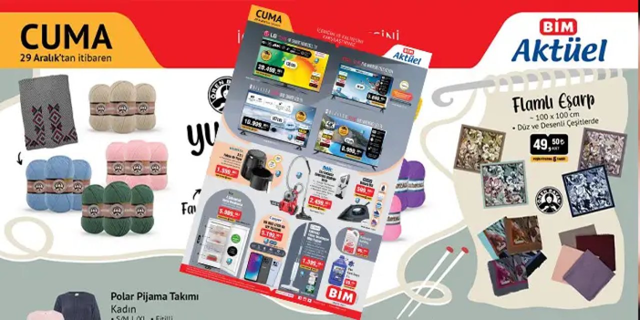 BİM aktüel 29 Aralık Cuma kataloğu! Güncel 29 Aralık Bim Aktüel kataloğunda büyük yıl sonu indirimleri