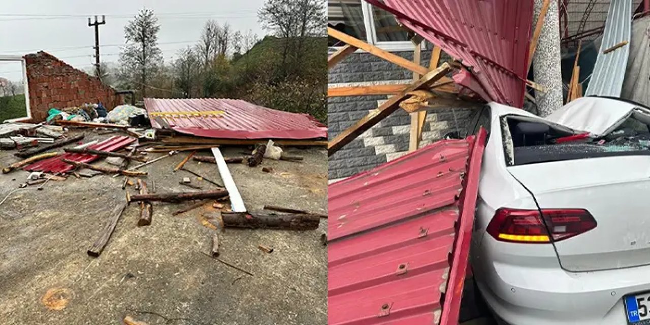 Rize'de fırtına açıklaması! Binalar ve araçlar hasar gördü