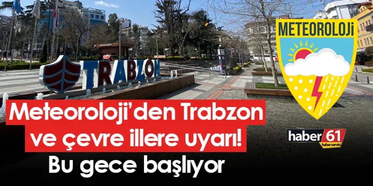 Meteoroloji’den Trabzon ve çevre illere fırtına uyarısı!