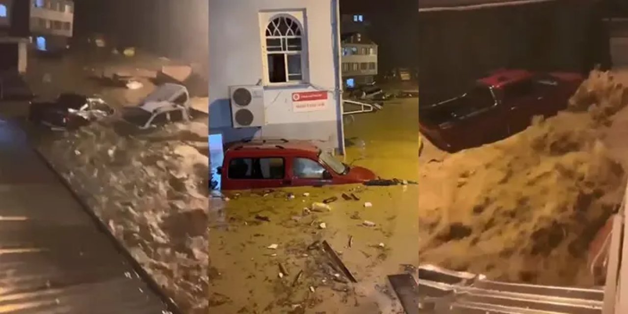 Artvin'de sel böyle geldi! İşte o anlar