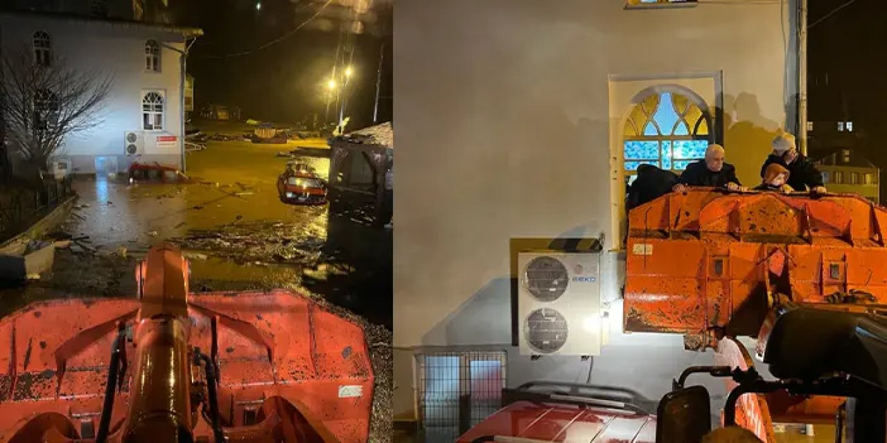 Artvin'de dere taştı! Vatandaşlar camide mahsur kaldı