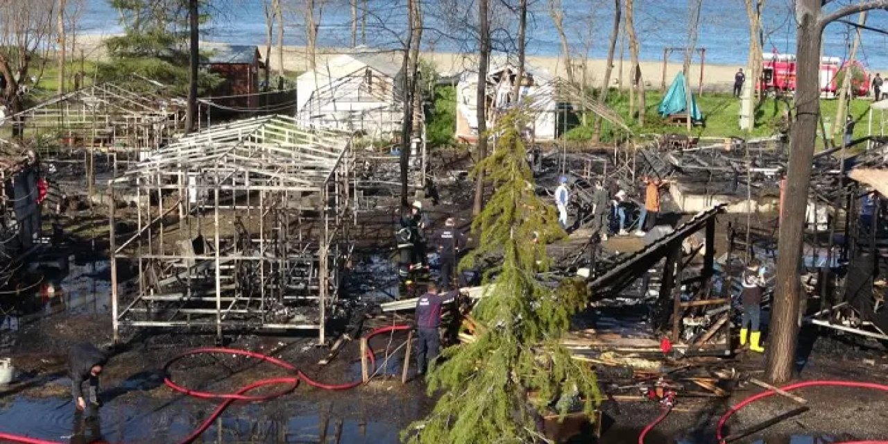Ordu'da kamp alanı küle döndü! 10 yapı yok oldu, 3 çadır hasar gördü