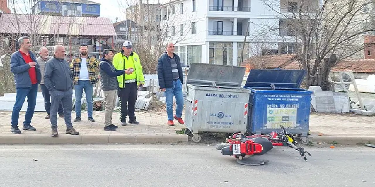 Samsun Bafra’da otomobil elektrikli bisiklete çarptı: 1 yaralı