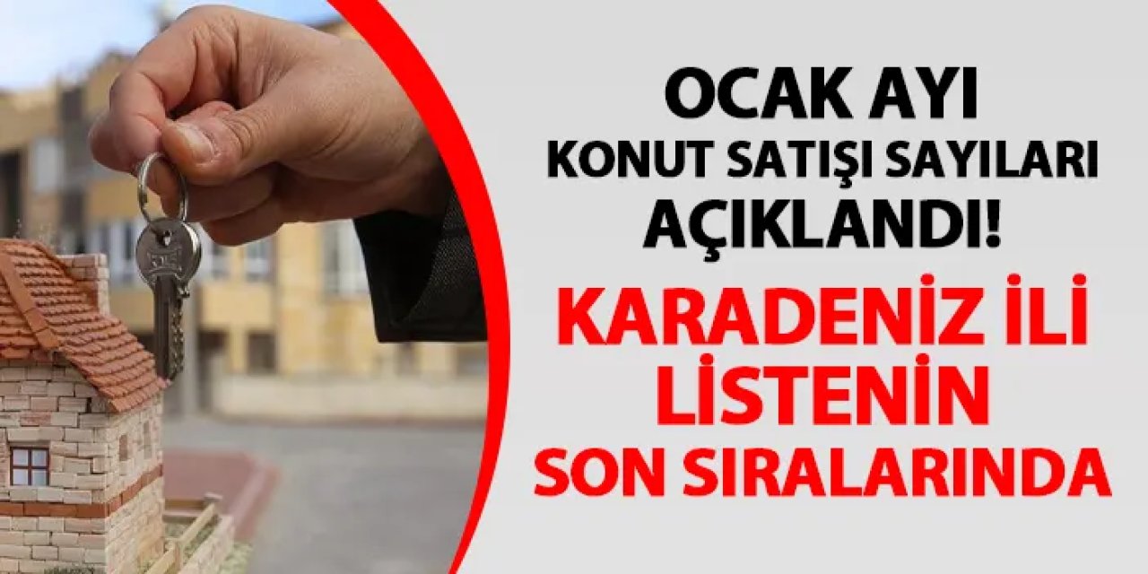 Ocak ayı konut satışı sayıları açıklandı! Karadeniz ili listenin son sıralarında