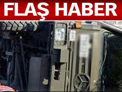 Askeri araç devrildi 8 asker yaralı