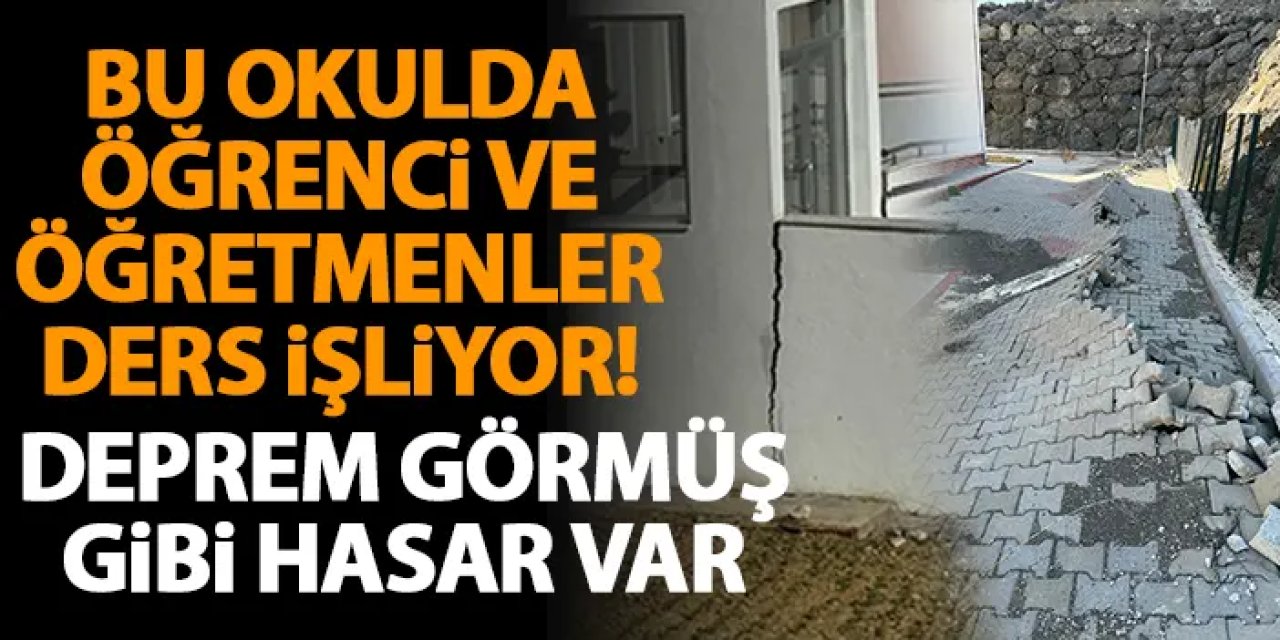 Samsun'da yeni yapılan okulda deprem görmüş gibi hasar oluştu