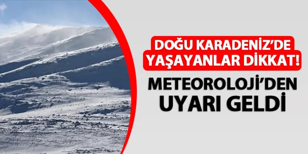 Doğu Karadeniz'de yaşayanlar dikkat! Meteoroloji'den uyarı geldi