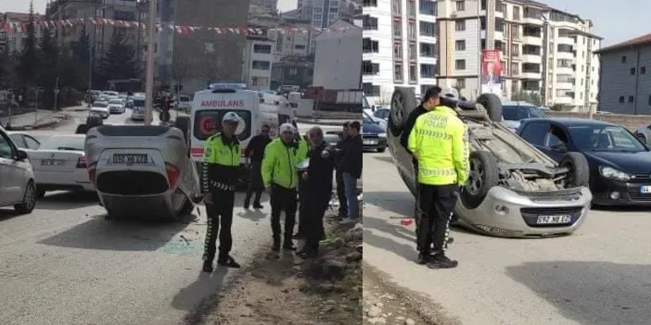 Elazığ’da otomobil ters döndü: 1 yaralı