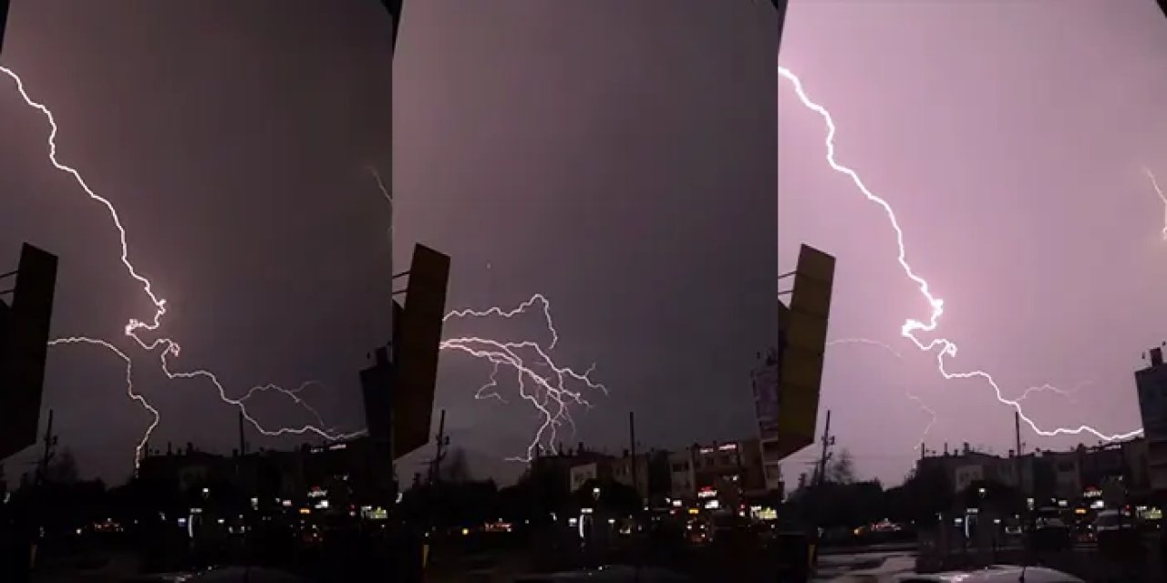 Antalya'da çakan şimşekler görsel şölen oluşturdu