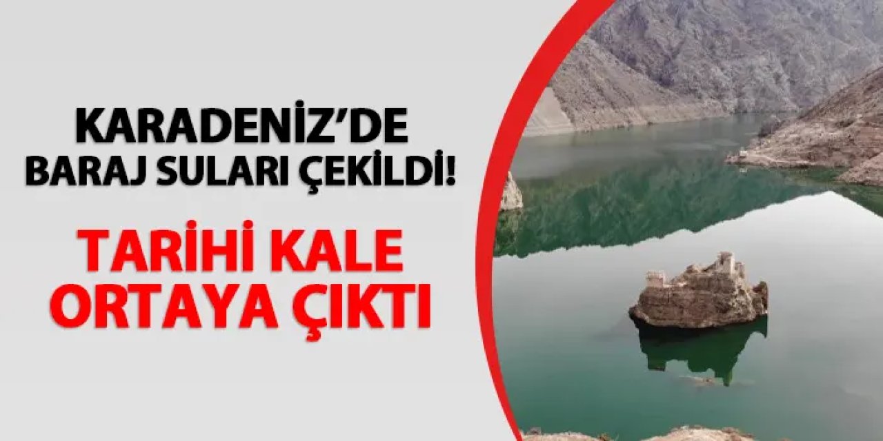 Artvin'de baraj suları çekildi! Tarihi kale ortaya çıktı