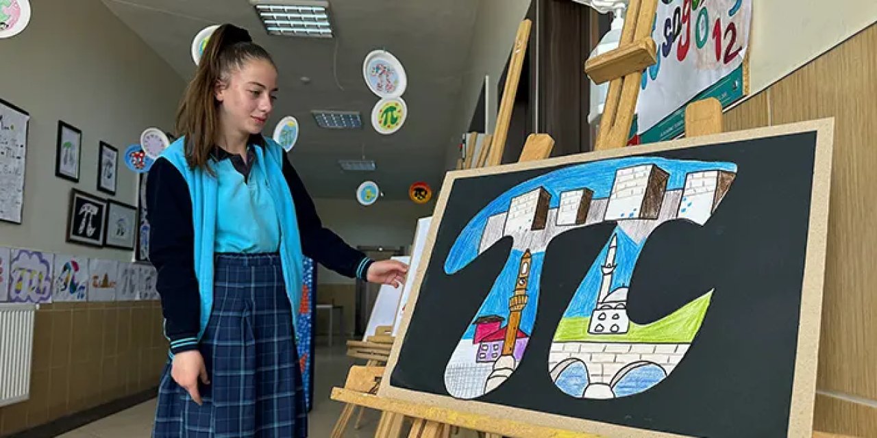 Bayburt'ta öğrencilerden Pi sayısı sergisi