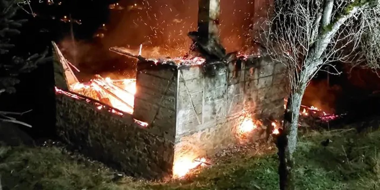 Ordu'da ahşap ev yangınla küle döndü
