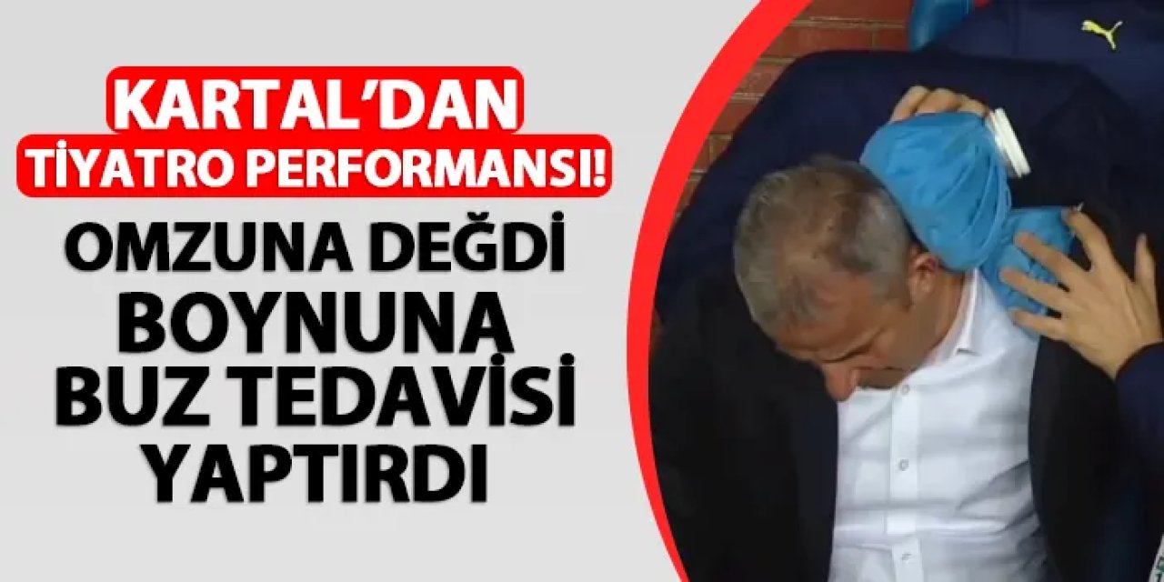 Trabzon'da İsmail Kartal'dan mini tiyatro! Omzuna değdi, boynuna tedavi yaptırdı