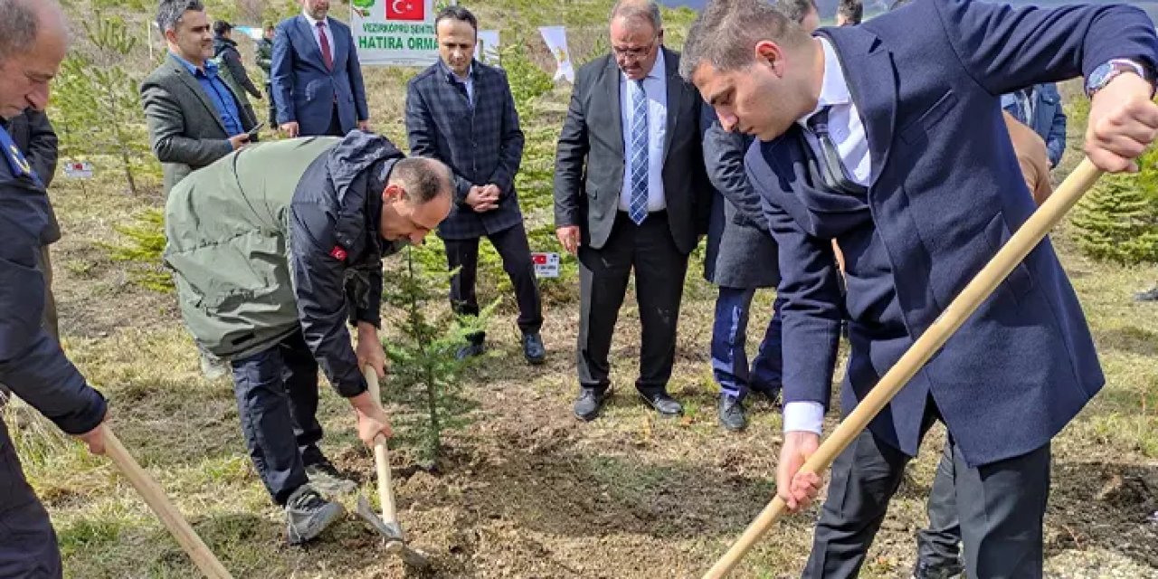 Samsun'da şehitler için fidan dikildi