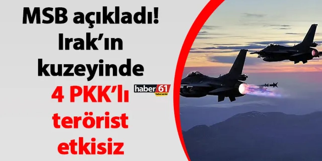 MSB açıkladı! Irak’ın kuzeyinde 4 PKK’lı terörist etkisiz