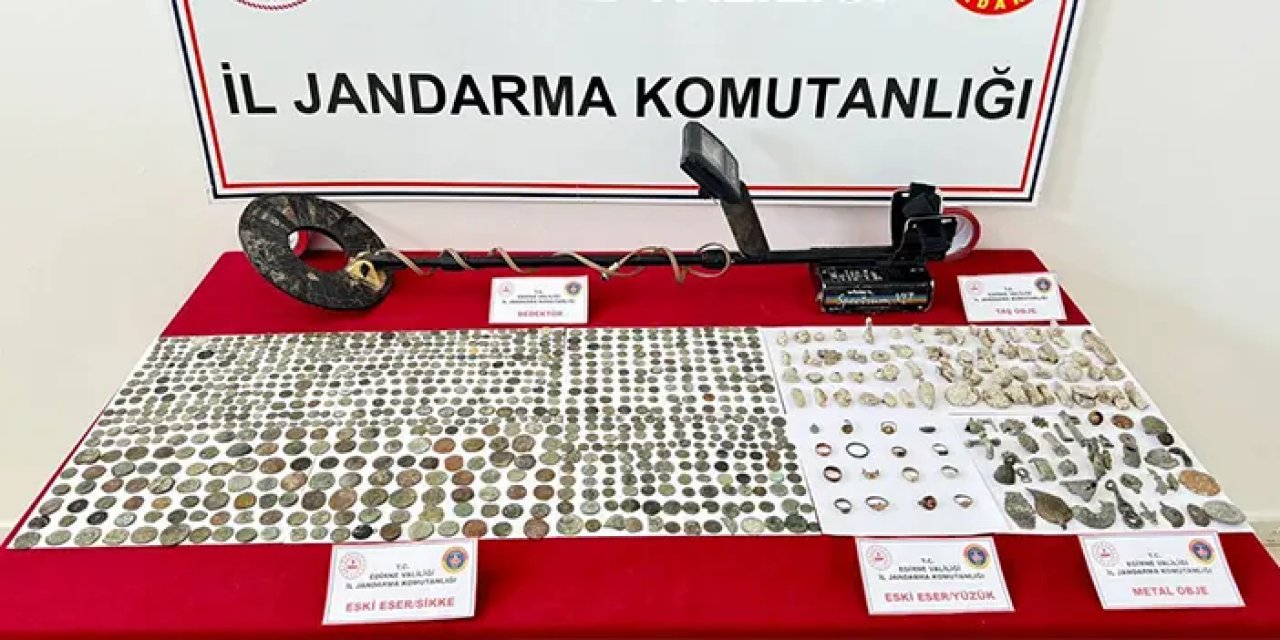 Edirne'de 1085 tarihi sikke ve obje ele geçirildi