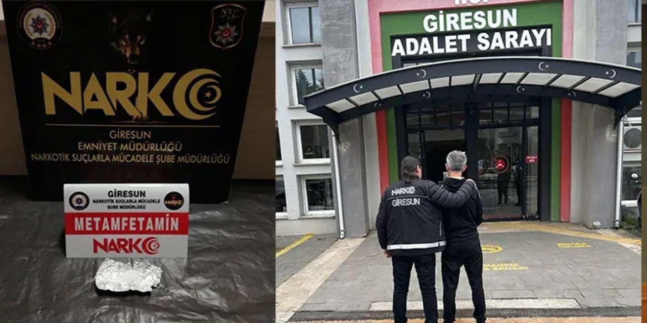 Giresun'da üzerinde uyuşturucu ele geçirilen zanlı tutuklandı