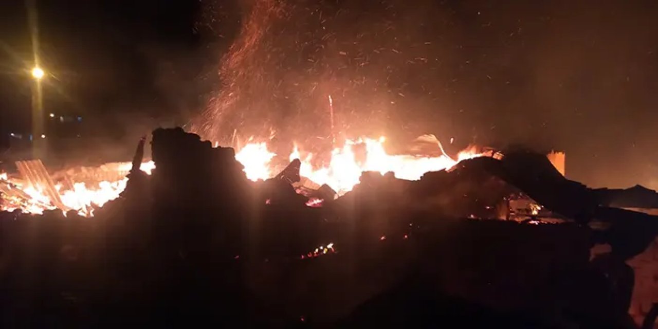 Çorum'da yangın! 55 koyun telef oldu