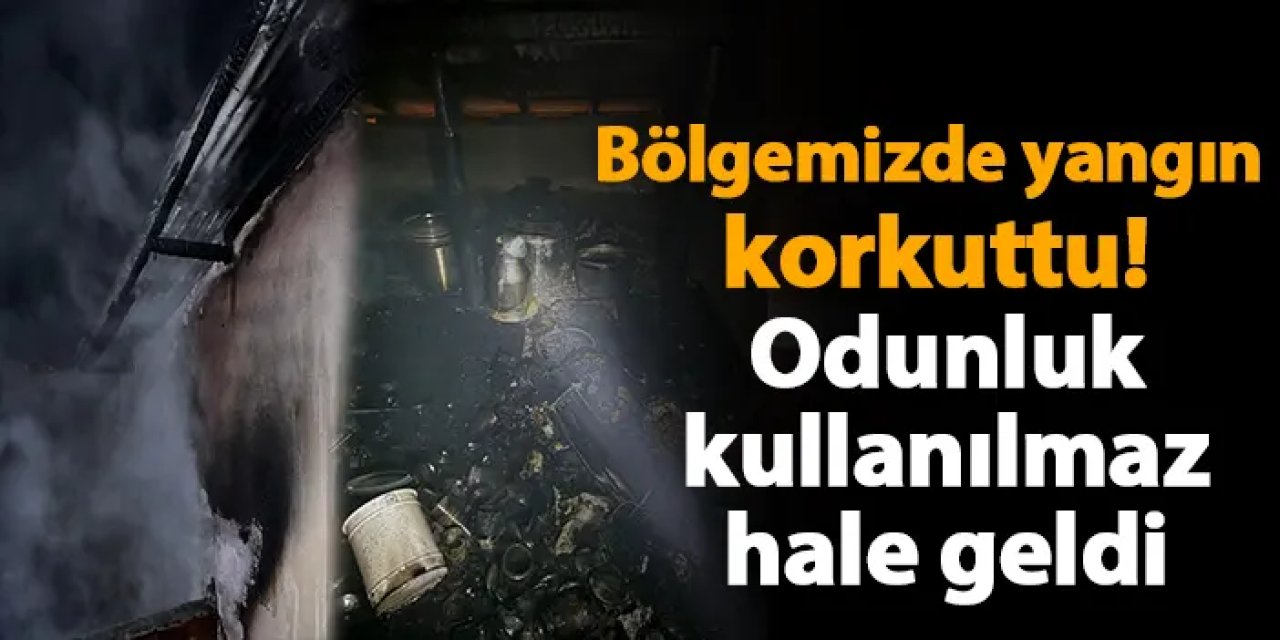 Bölgemizde yangın korkuttu! Odunluk kullanılmaz hale geldi
