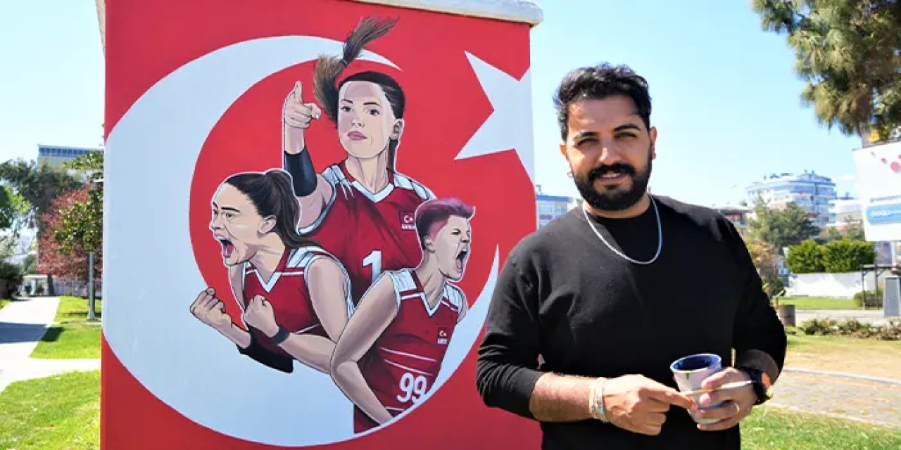 Samsun'da resim öğretmeninden hayran bırakan görseller trafo duvarlarında!