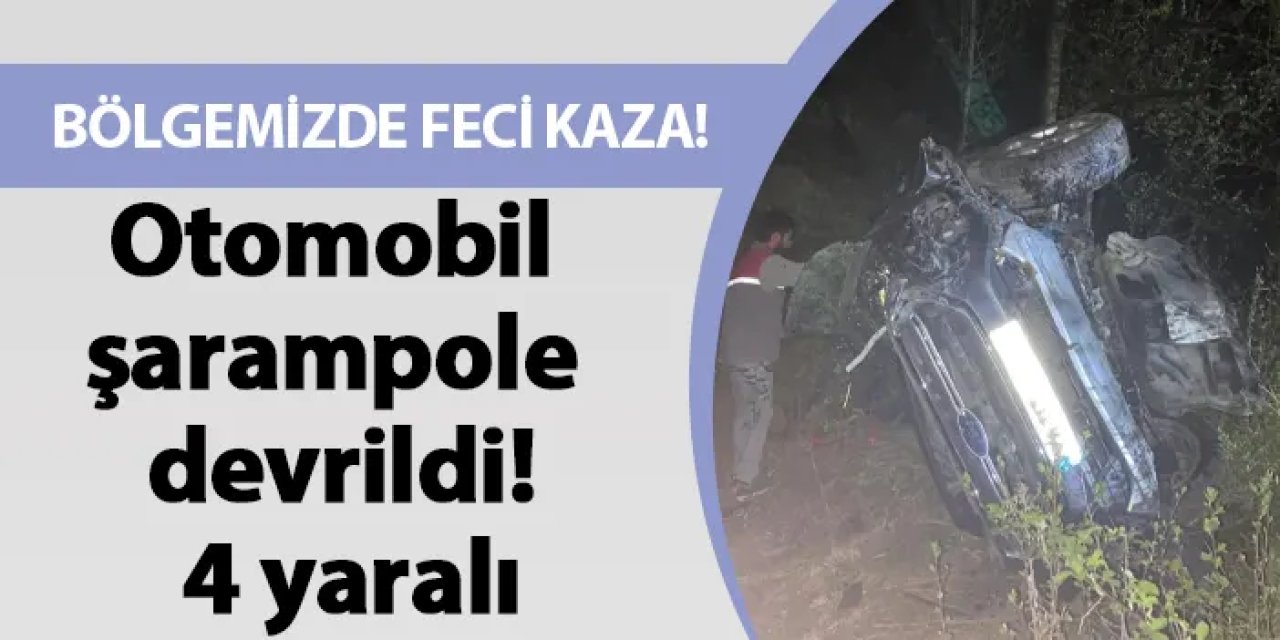Gümüşhane'de otomobil şarampole devrildi! 4 yaralı