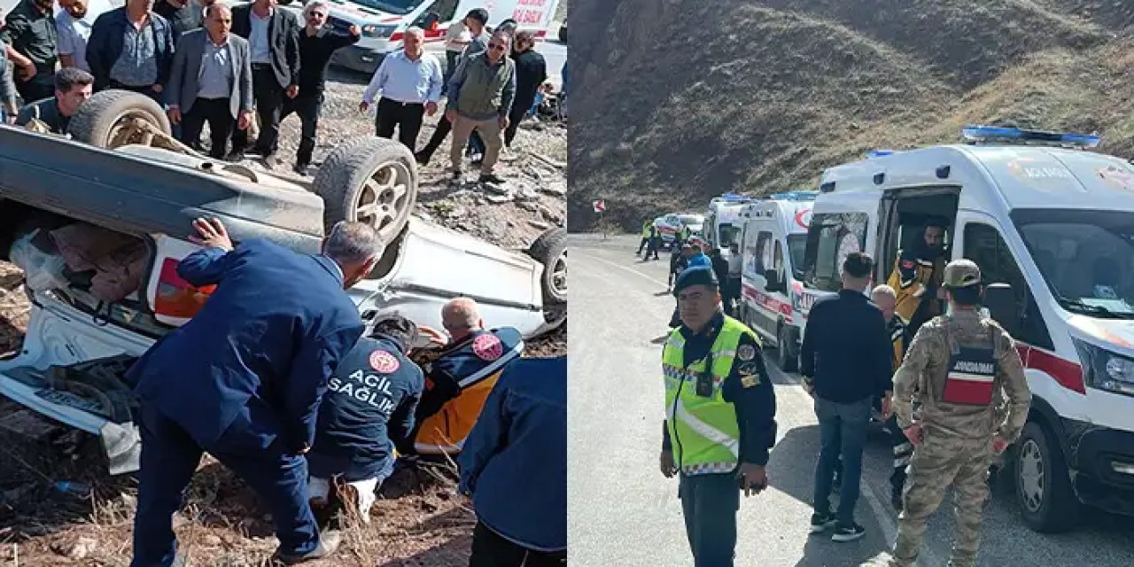 Hakkari'de otomobil devrildi! 9 yaralı