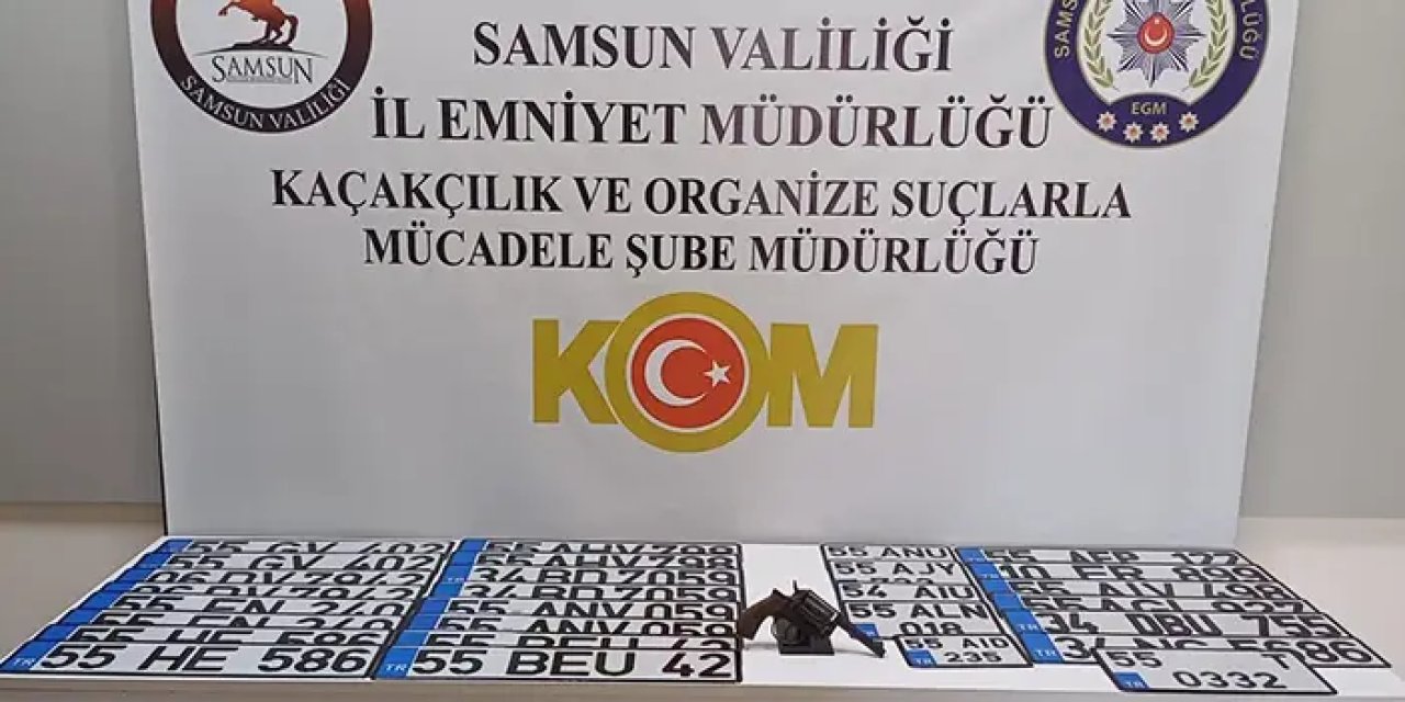 Samsun'da 20 araca ait 28 sahte plaka ele geçirildi