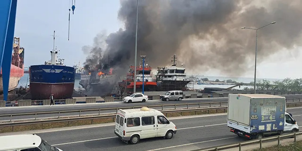 Ordu'da tekne yangını! Söndürme çalışmaları sürüyor