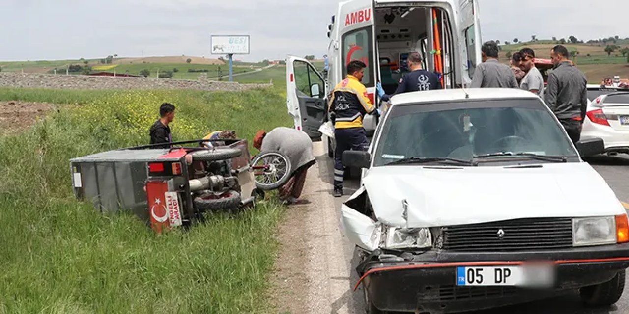 Samsun'da otomobil ile engelli motosikleti çarpıştı! 1 yaralı