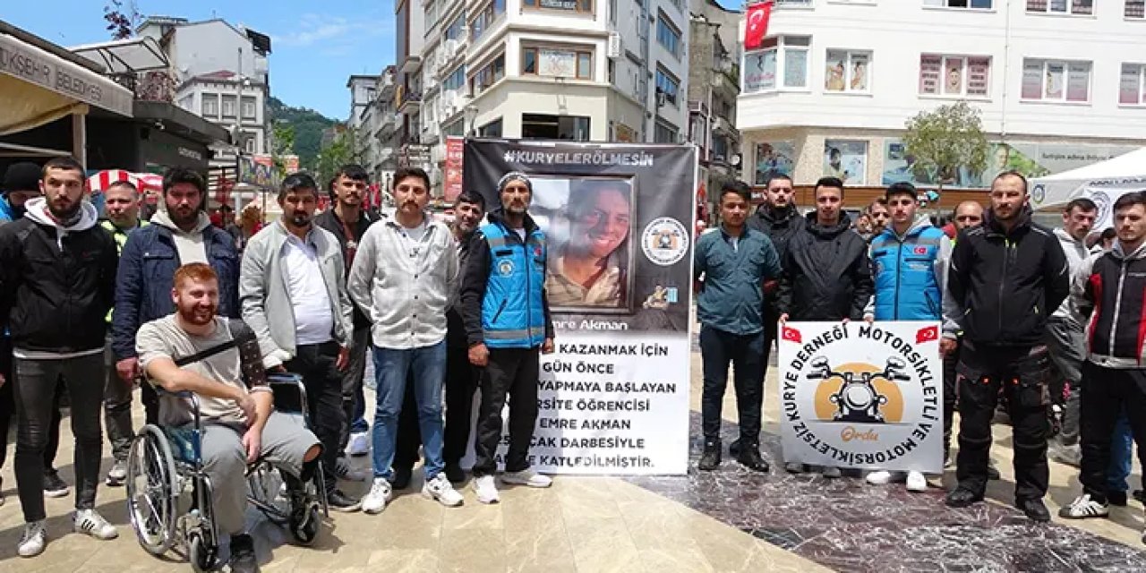 Ordu'da motosikletli kuryeler, Ata Emre için toplandı