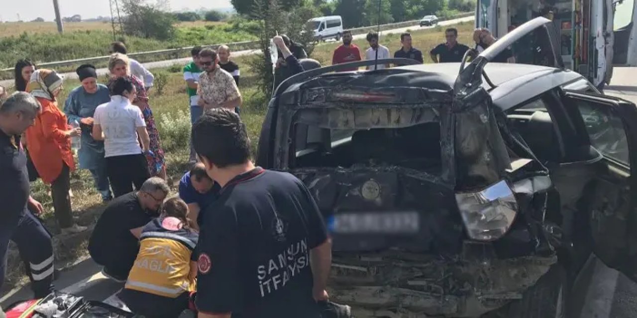 Samsun’un Bafra ilçesinde trafik kazası: 3 yaralı