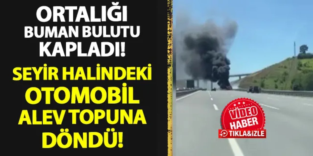 Kocaeli'de seyir halindeki araç alev topuna döndü