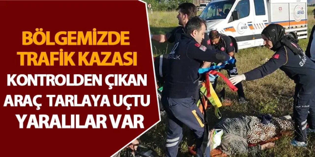 Bölgemizde otomobil tarlaya uçtu! 6 yaralı