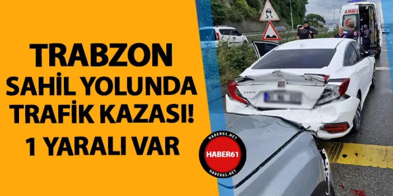 Trabzon’da sahil yolunda iki araç çarpıştı: 2 kişi yaralandı