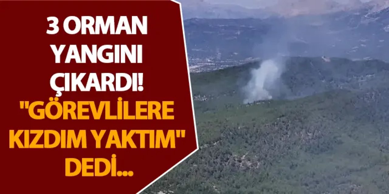 3 orman yangını çıkardı! "Görevlilere kızdım yaktım" dedi
