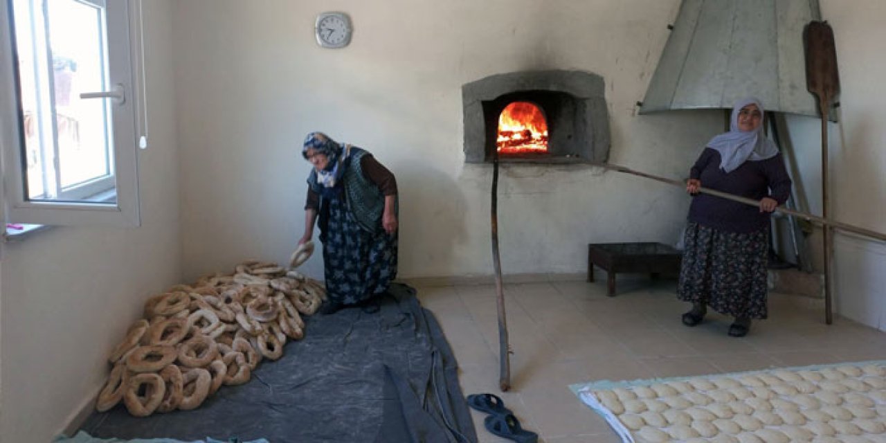 Giresun'da kadınların imece usulü 'Golit' ekmeği mesaisi