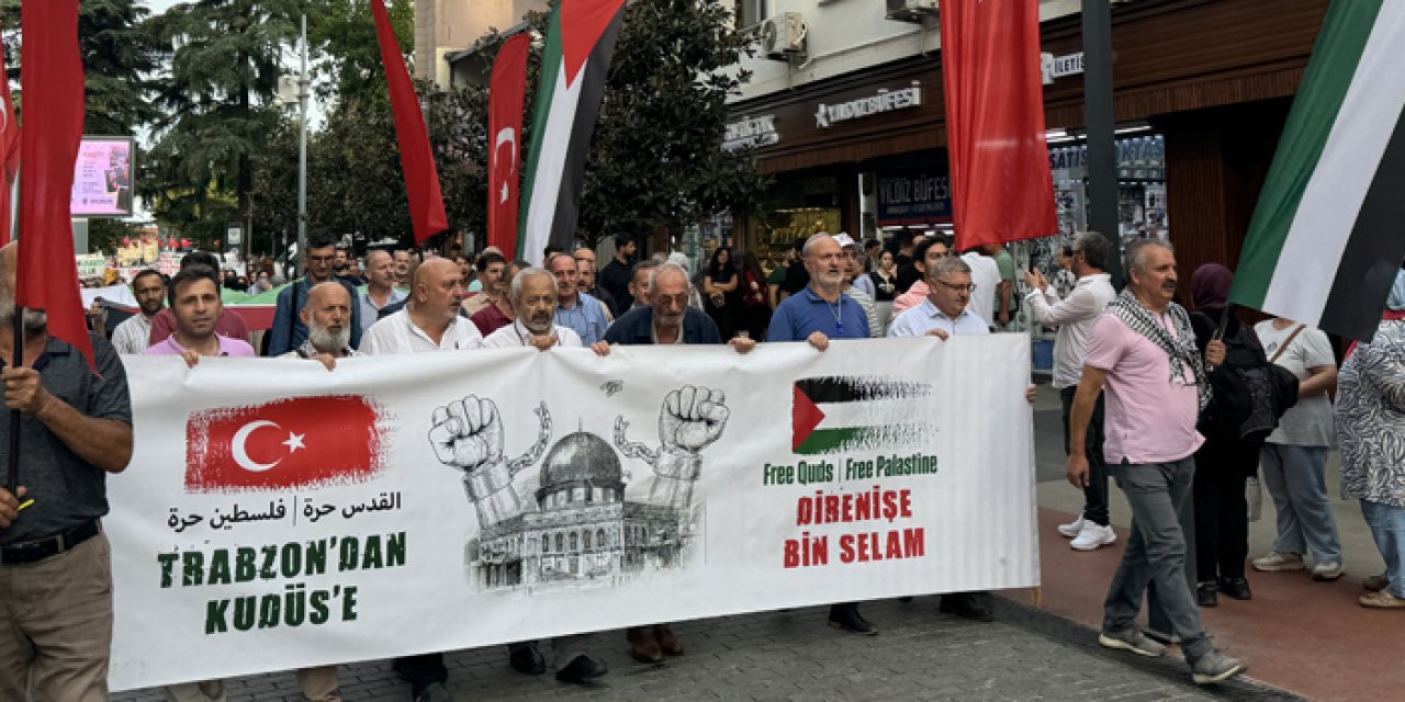 Trabzon’da Filistin yürüyüşü: Boykot çağrısı ve Gazze mesajları
