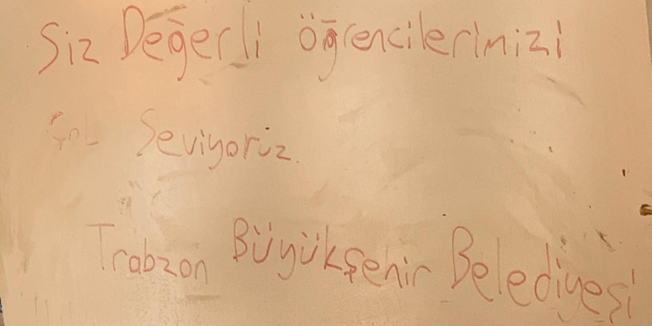 Trabzon Büyükşehir’den sel sonrası öğrencilere anlamlı not
