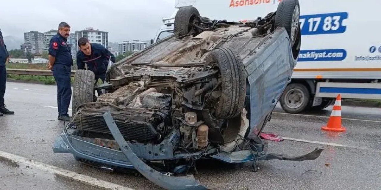 Samsun’da Otomobil Takla Attı: 4 Kişi Yaralandı