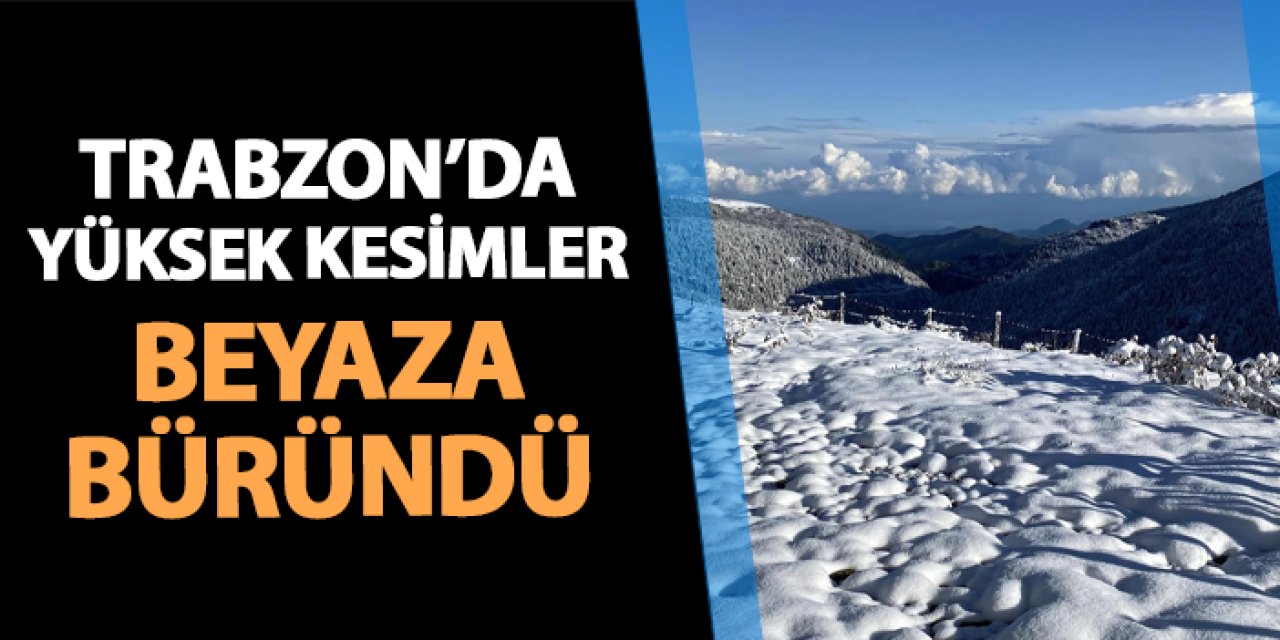 Trabzon’un yüksek kesimlerine sezonun ilk karı düştü: Yaylalar beyaza büründü