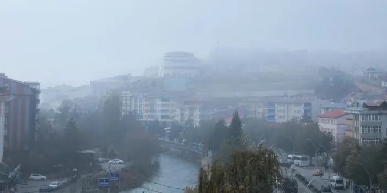 Bayburt güne sisle uyandı! Hayat olumsuz etkilendi
