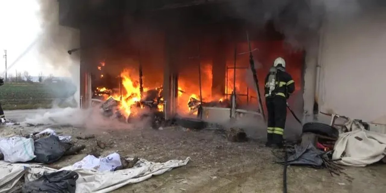 Samsun’da tekstil atölyesinde yangın! Alevlere teslim oldu